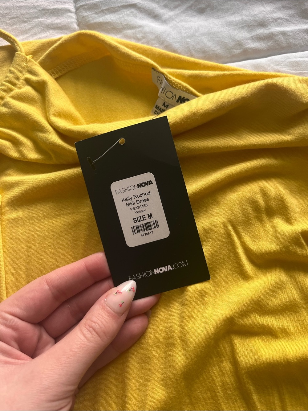 NWT FashionNova Yellow Kelly Ruched Midi Dress